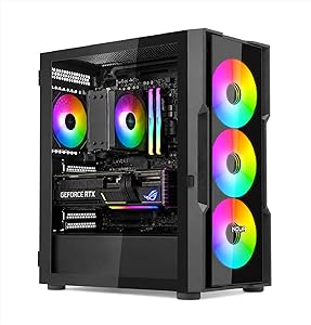 Noua Smash SK100 Gaming PC Mid-Tower ATX/E-ATX Case | Double Tempered Glass | 4 ARGB PWM Fans Pre-Installed | AIO 360mm | …