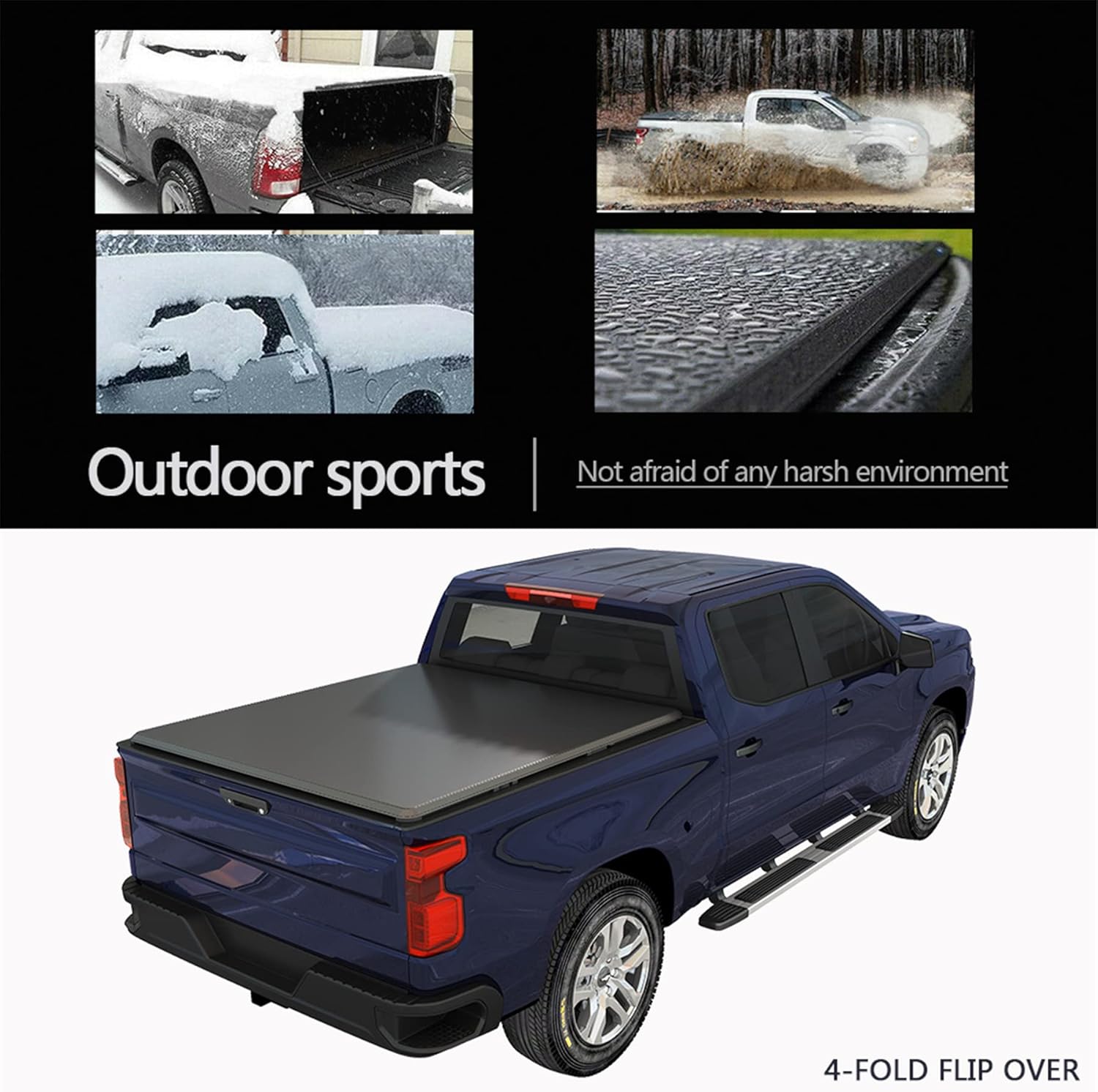 JDMSPEED New Tonneau Cover Soft 4-Fold 6.5FT Bed Truck Replacement for Dodge Ram 1500 2500 3500 2002-2019…
