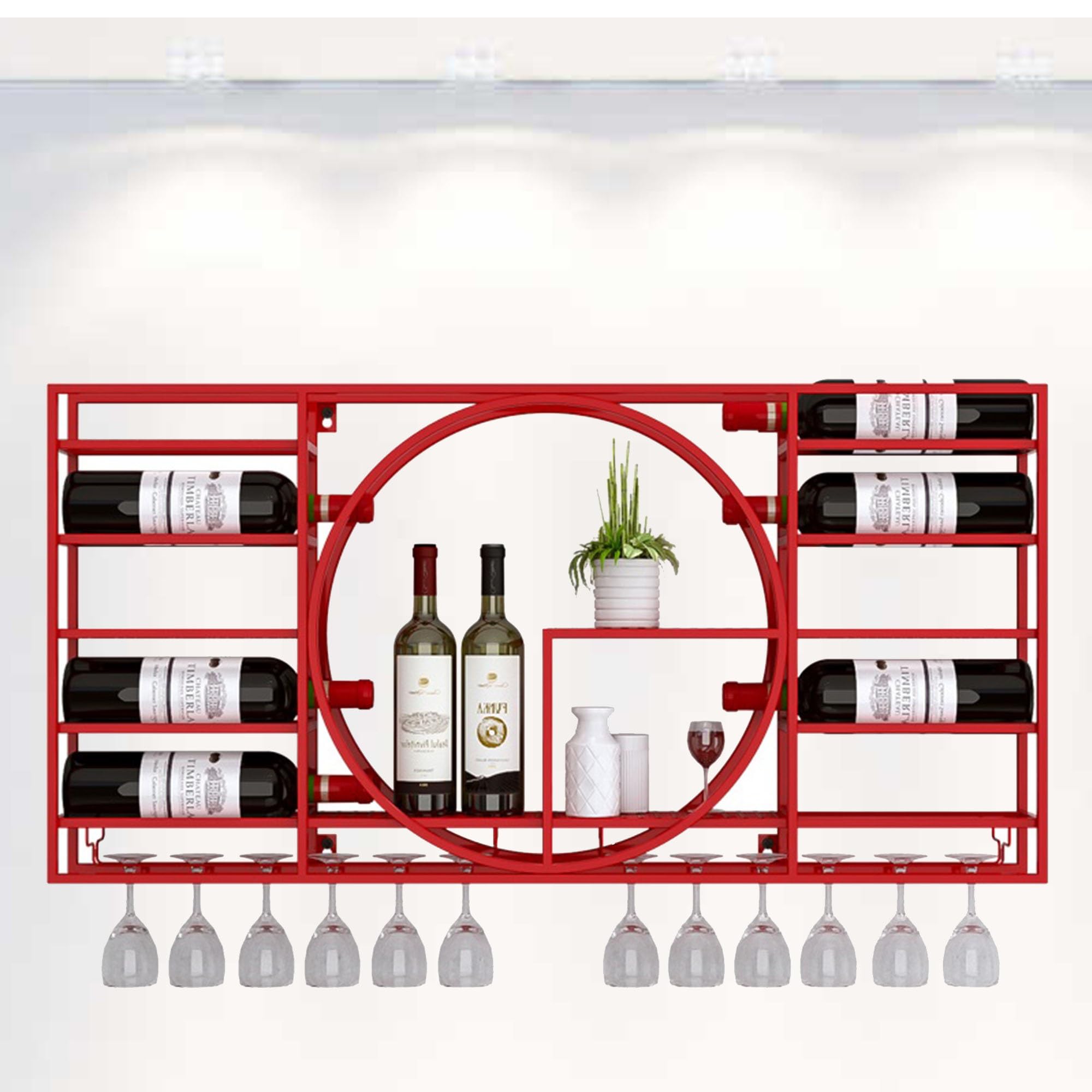 Étagères de bar casier à vin mural suspendu et armoire de bar à café d'angle moderne