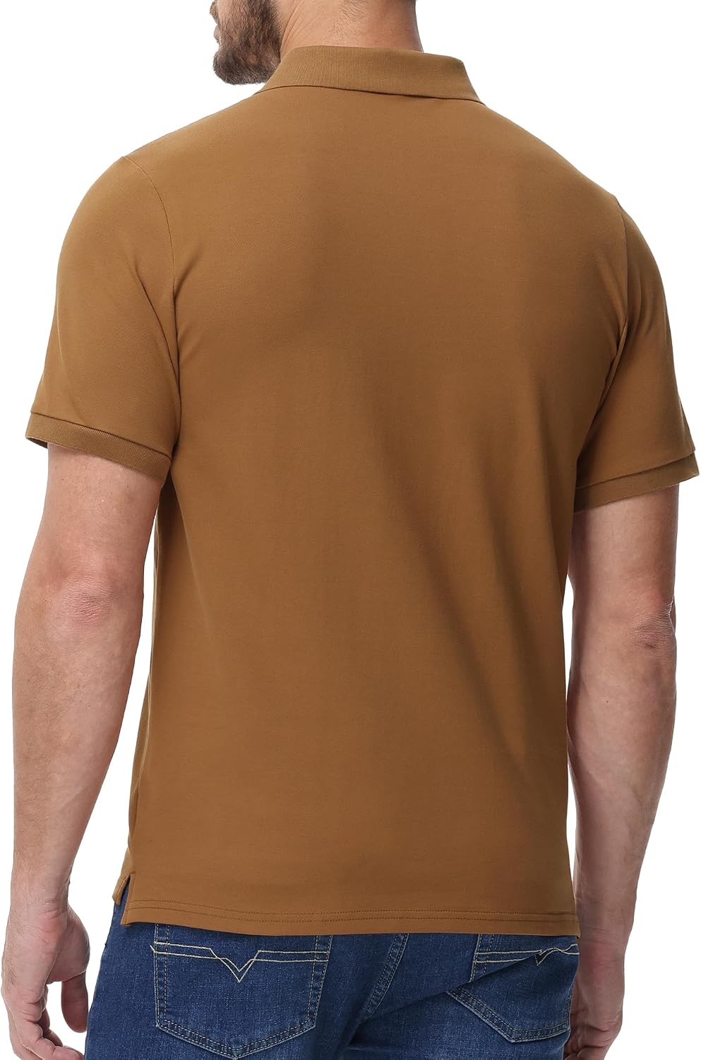 MIER Polo Shirts for Men Cotton Short Sleeve Golf Tennis Collared Shirt for Casual Work Travel, 3 Buttons, Ultra Soft
