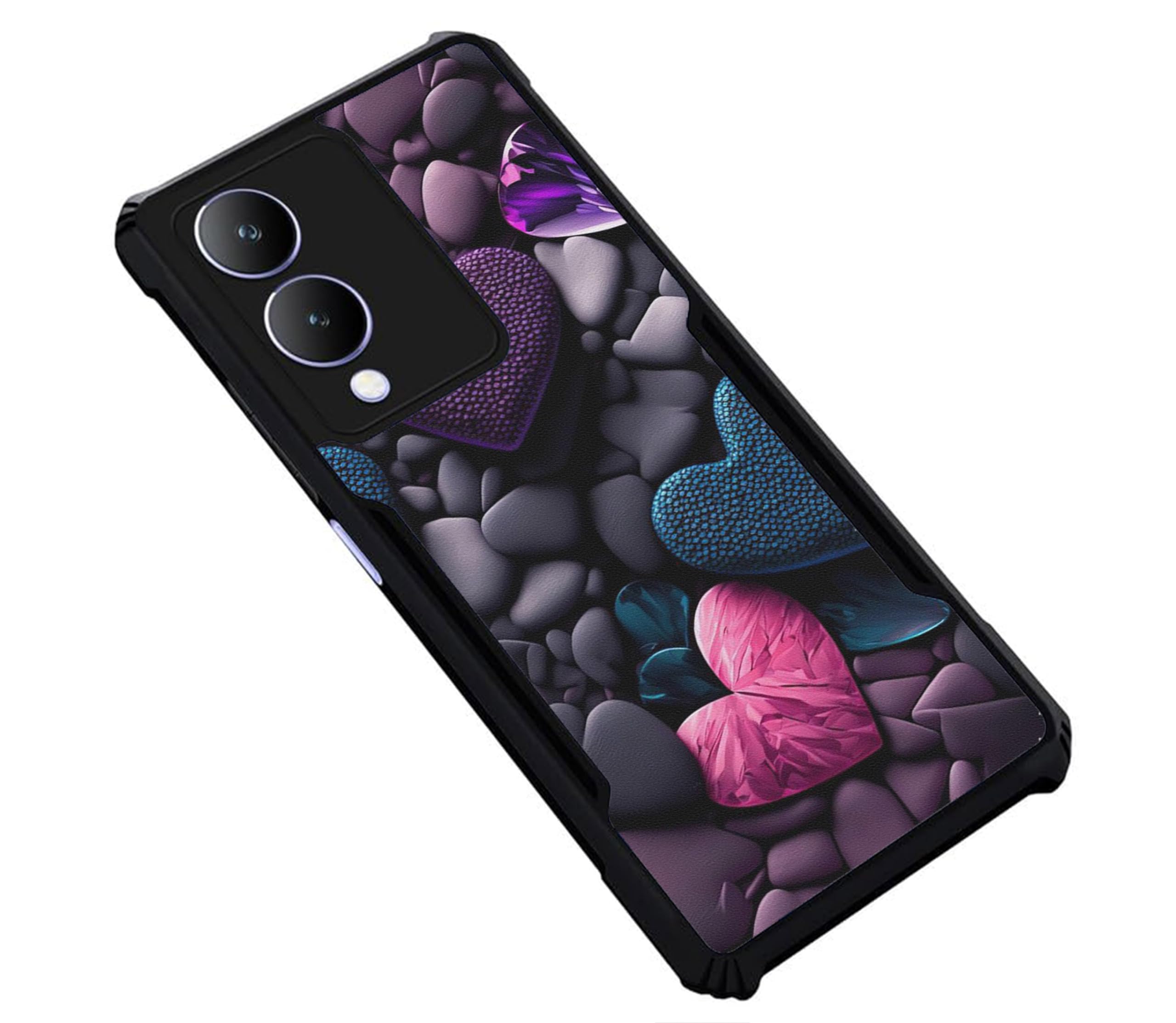 COBERTA Rubber Back Cover For Vivo Y17S / Vivo Y28 5G Back Cover Case-Dark Color Hearts Confetti Love Pt99 D16005,Multicolor (B0D1YGT6KV) Amazon Price History, Amazon Price Tracker