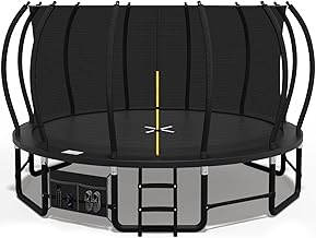 Devoko Trampolino Esterno Ø228/305/366/427cm, Traverse gambe rinforzate, Struttura stabile e resistente. Portata 160kg, Costruzione monoblocco, Montaggio rapido. Adatto a bambini e adulti.