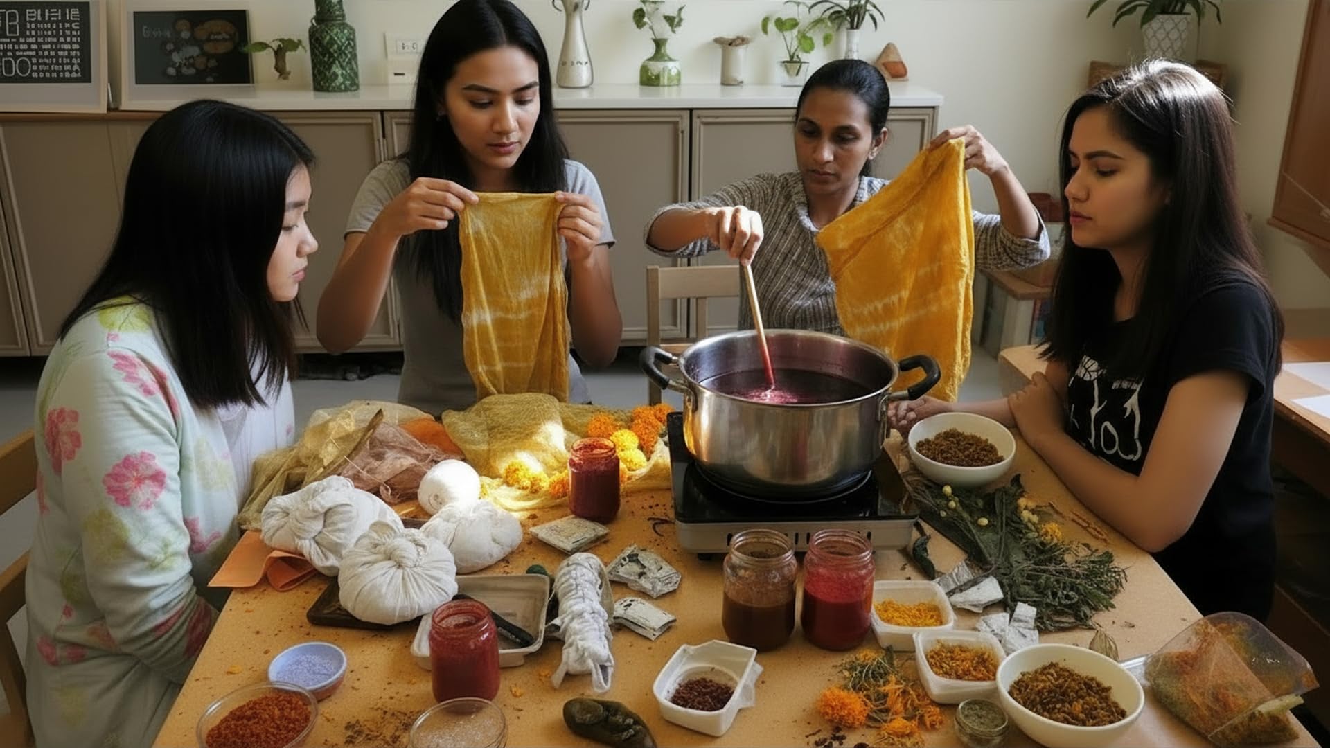 Active Hands Combo DIY Bead Loom Craft and HERBAL TIE & DYE DIY KIT with Portable Loom, Fasteners, Yarn and Glass Beads and Natural Colours, Learn Shibori, Bandhani, Leheriya, Includes Fabric, Dyes-image-41