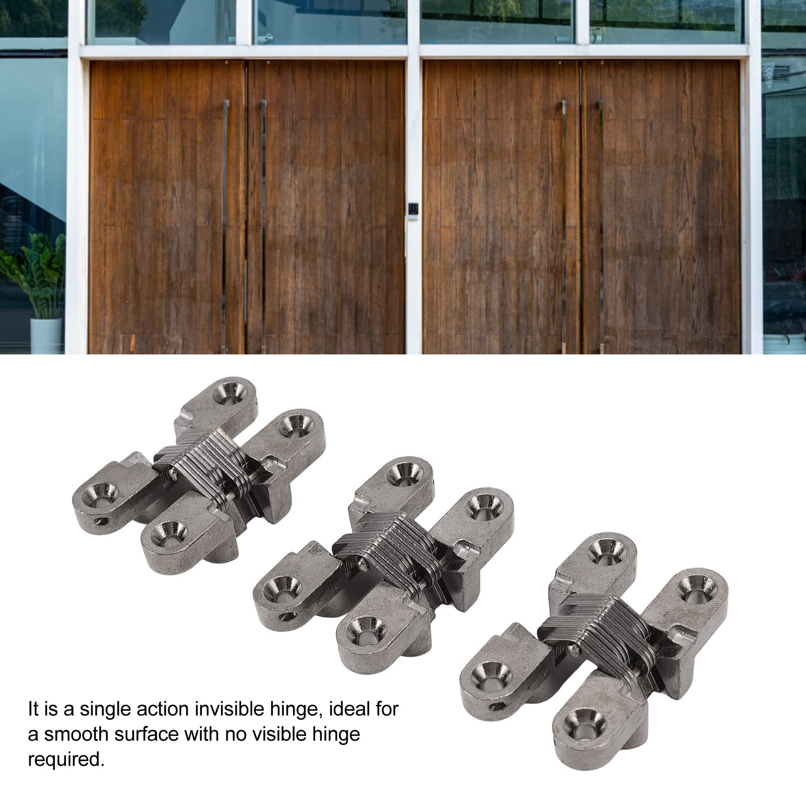 6Pcs Hidden Door Hinge, Hidden Hinges for Cabinet Doors Concealed Hinges 180 Degree Hinge Hidden Hinges for Wooden Box Front Door