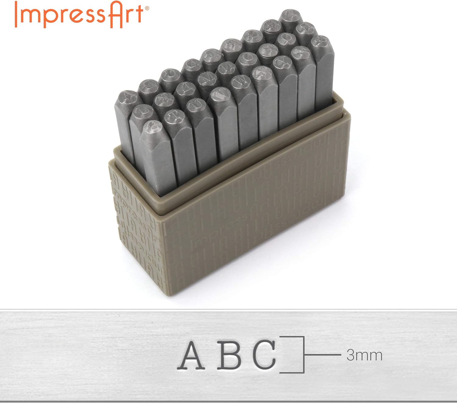 ImpressArt - Basic Typewriter Uppercase 3mm Metal Stamp Letter Set for Metal Stamping Projects and Jewelry Stamping