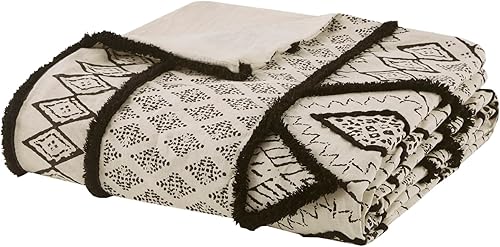 Miniatura 10 de INK+IVY Marta - Juego de edredón de lino y algodón, diseño bohemio moderno con acento de recorte, funda transpirable para todas las estaciones para