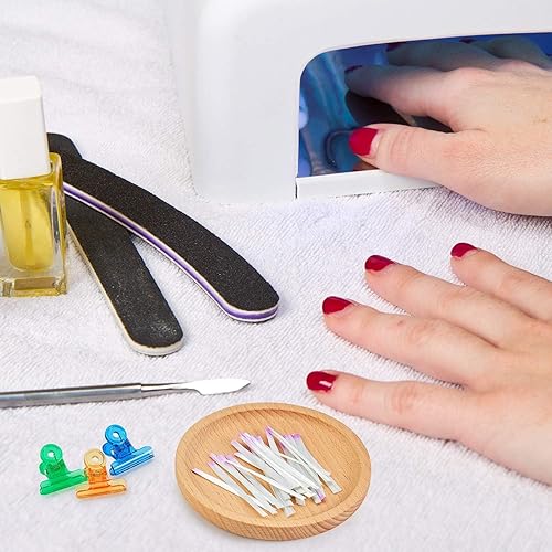 Miniatura 6 de Blulu Kit de 100 piezas de fibra de fibra de vidrio para uñas de fibra de vidrio para material de moldeo rápido, puntas falsas herramienta de salón