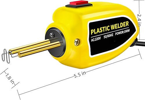 Miniatura 6 de Kit de soldadura de plástico portátil de 100 W, kit de soldadura de reparación de plástico de 110 V, kit de pistola de soldadura de plástico con 200