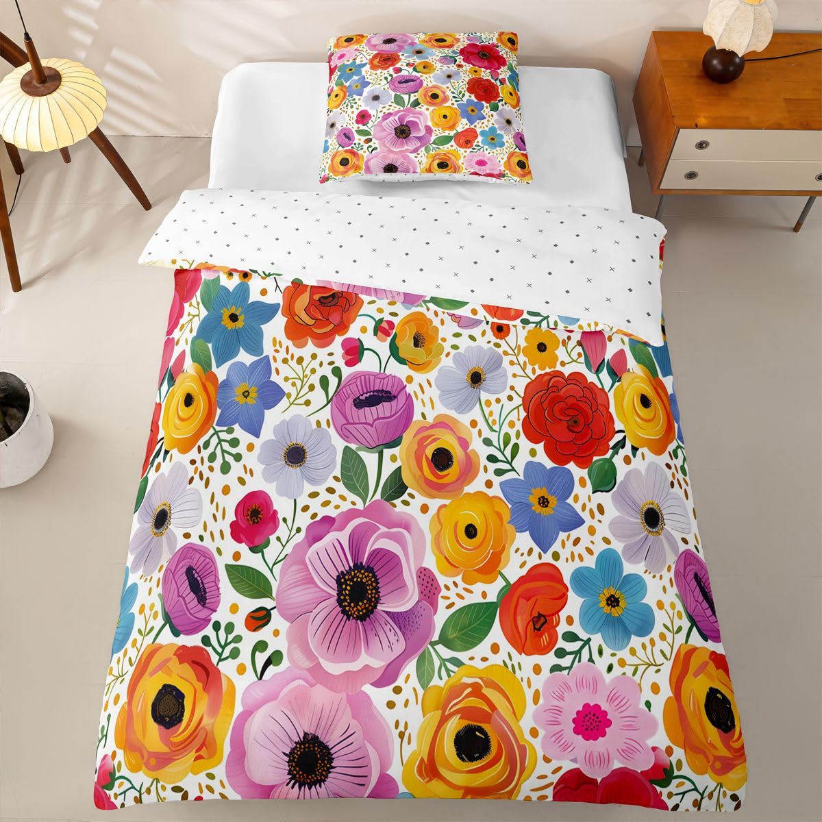 Homewish Bunte Blume 155x220 Bettwäsche 4teilig