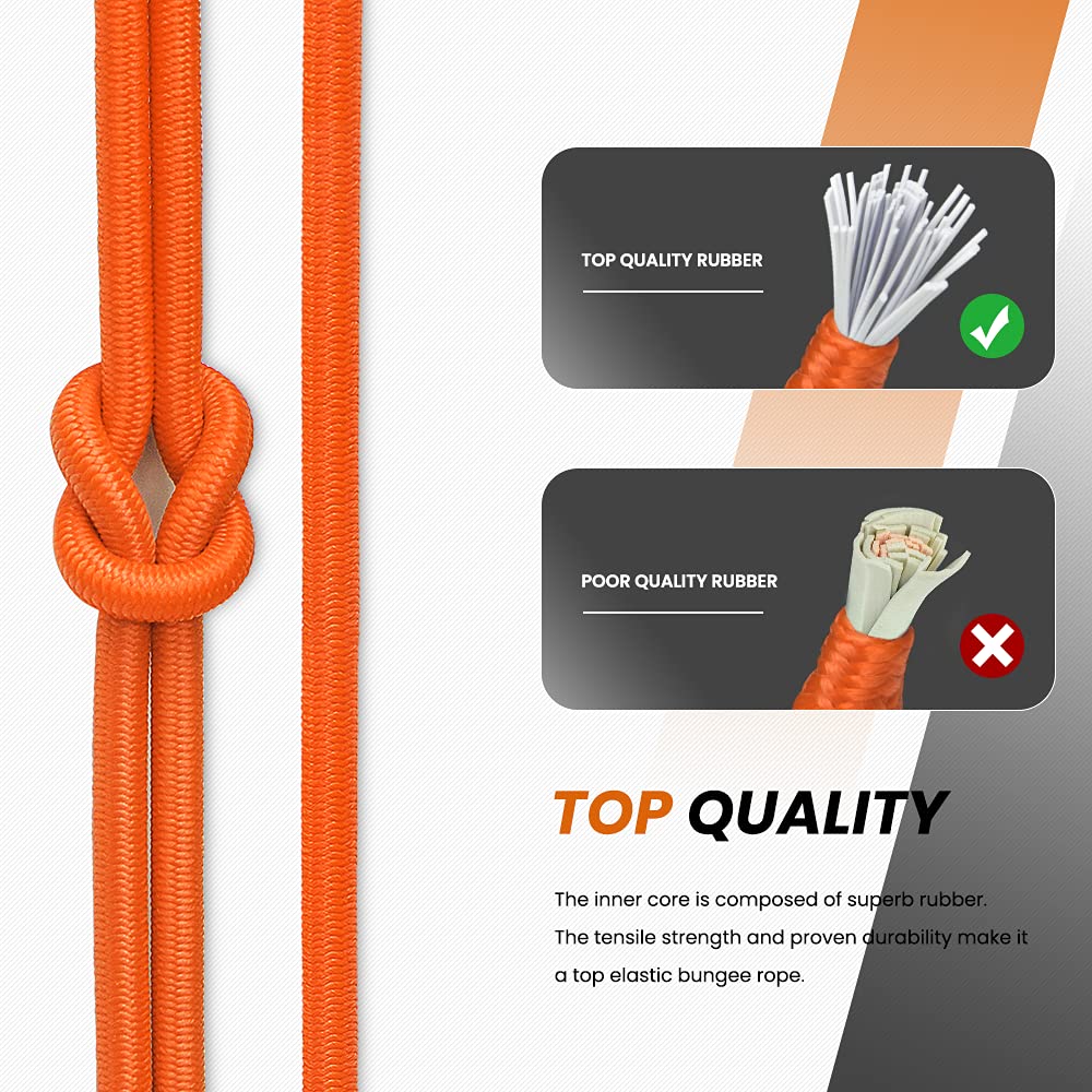 Trimming Shop 4 mm brede bungee touw schokkoord, elastische band, ronde elastische draad voor naaien, kajaks, doe-het-zelf knutselprojecten, rugzak, tentstokken (wit, 25 meter
