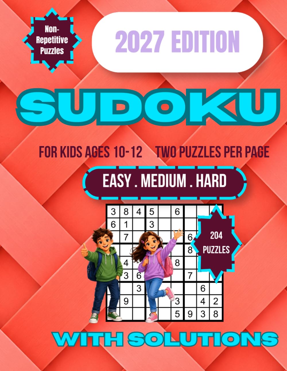Sudoku for Kids Ages 10-12: 204 Large Print Sudoku Puzzle Collection with Gradual Difficulty Progression, Brain Training Activities, Logic Challenges for Focus, Reasoning, and Mental Skill Growth