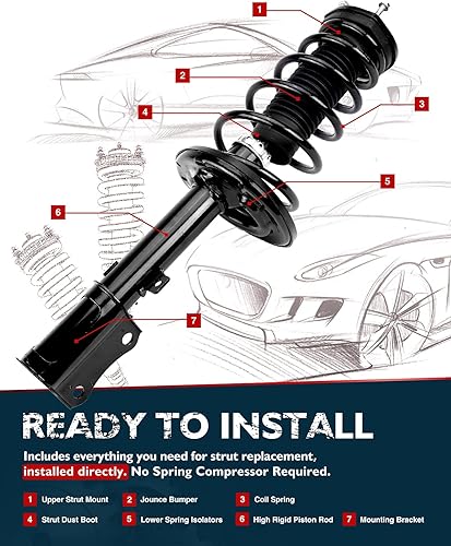 Miniatura 6 de 2 amortiguadores SIZZER Front Struts para Freestyle 2005-2007 172610 172611