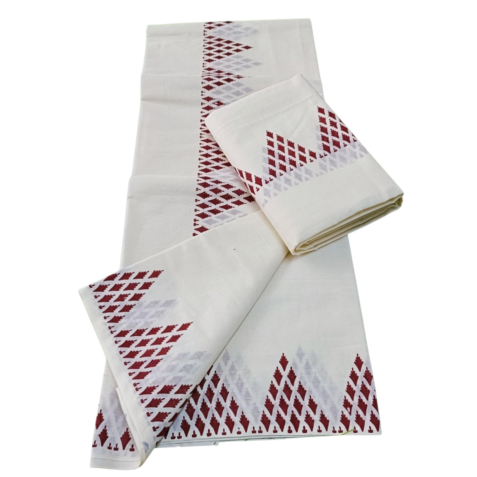 Kerala Traditional Kuthampully cotton Set Mundu for women | Kerala setmundu-image-41