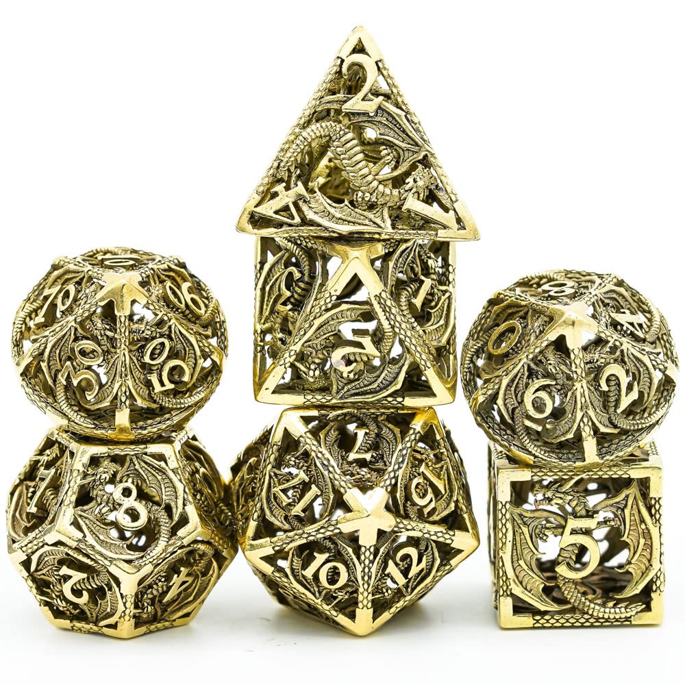Würfel Hohlmetallwürfel, Fliegender Drache D & D. Würfel 7 Stück DND. Würfel, polyedrale Würfel-Set, for Rollenspiel Spiel MTG Pfadfinder Gezinkte Würfel (Size : Red)