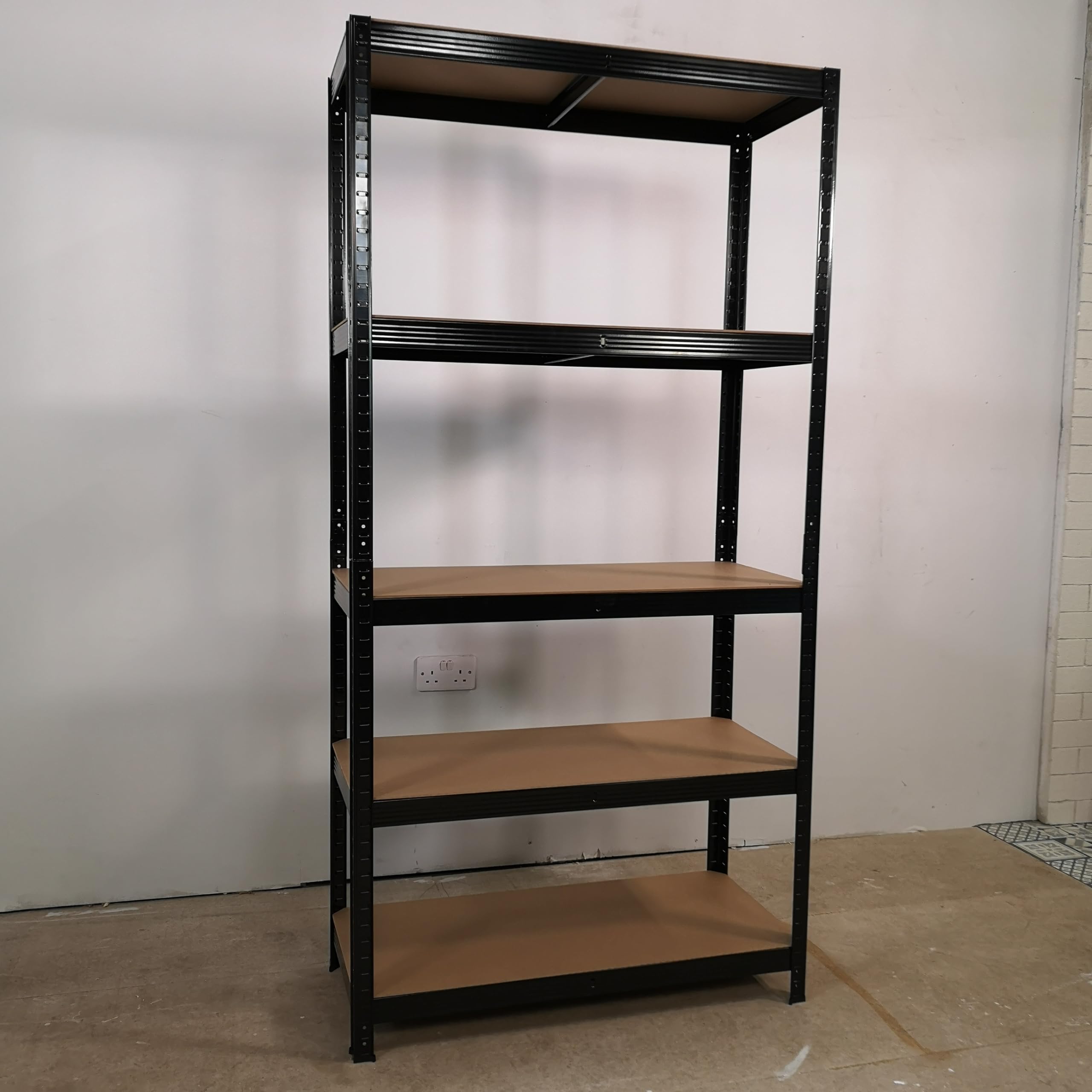 Samuel Alexander 5 Tier Metal Shelving Unit - Black - 1.8m