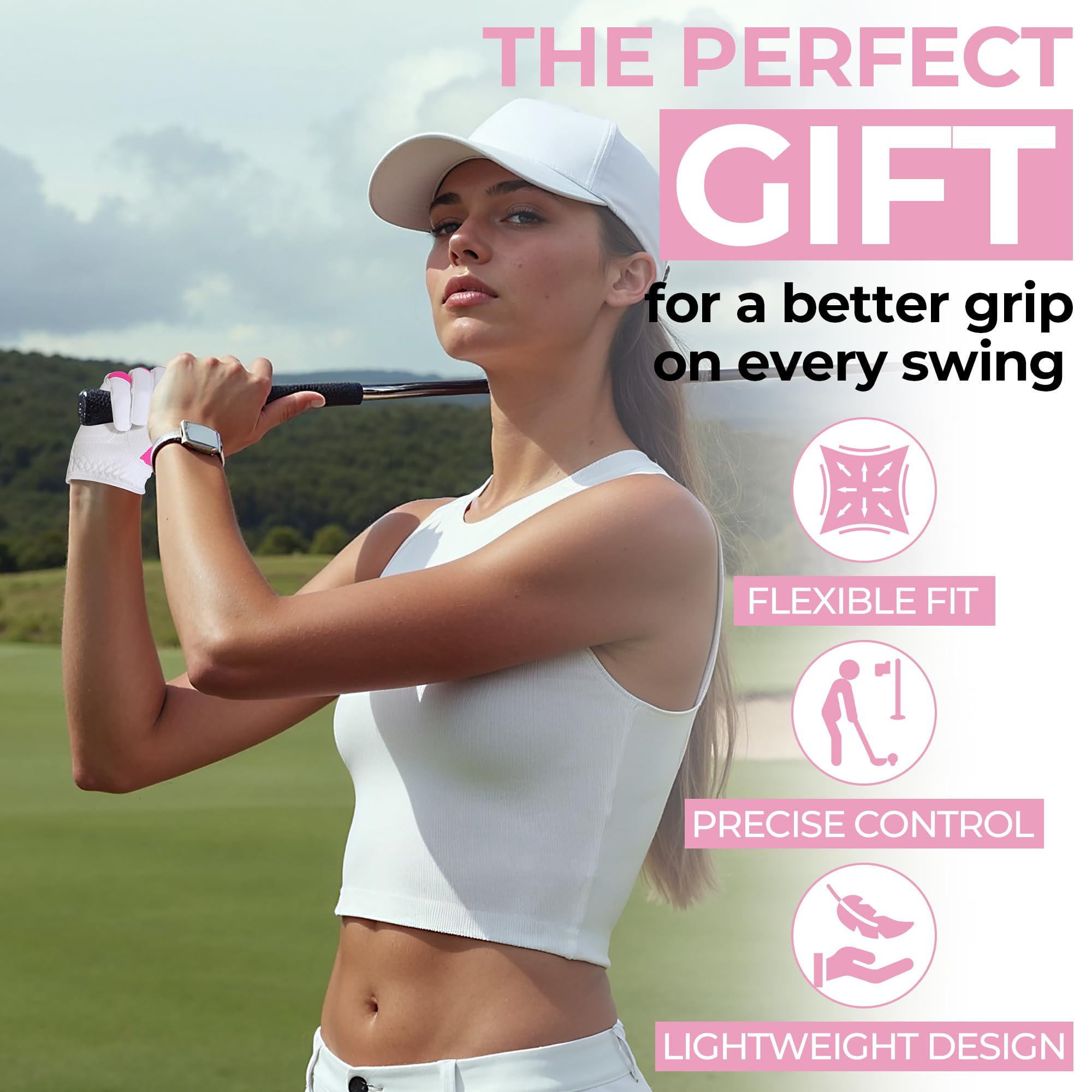 GIAMZONP Womens Golf Glove for Left or Right Hand 1 Pack, Breathable Lightweight Ladies Golf Glove with Non-Slip Grip for Women Golfers - Image 6