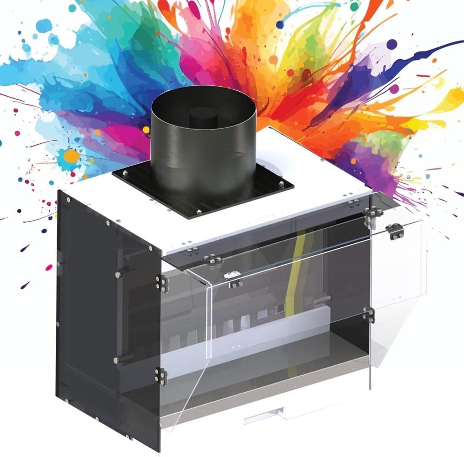 Airbrush Spray Paint Booth, Small Powerful Airbrush Spray Paint Booth, Portable Hobby Airbrush Spray Paint Booth kit(58x50x40cm)