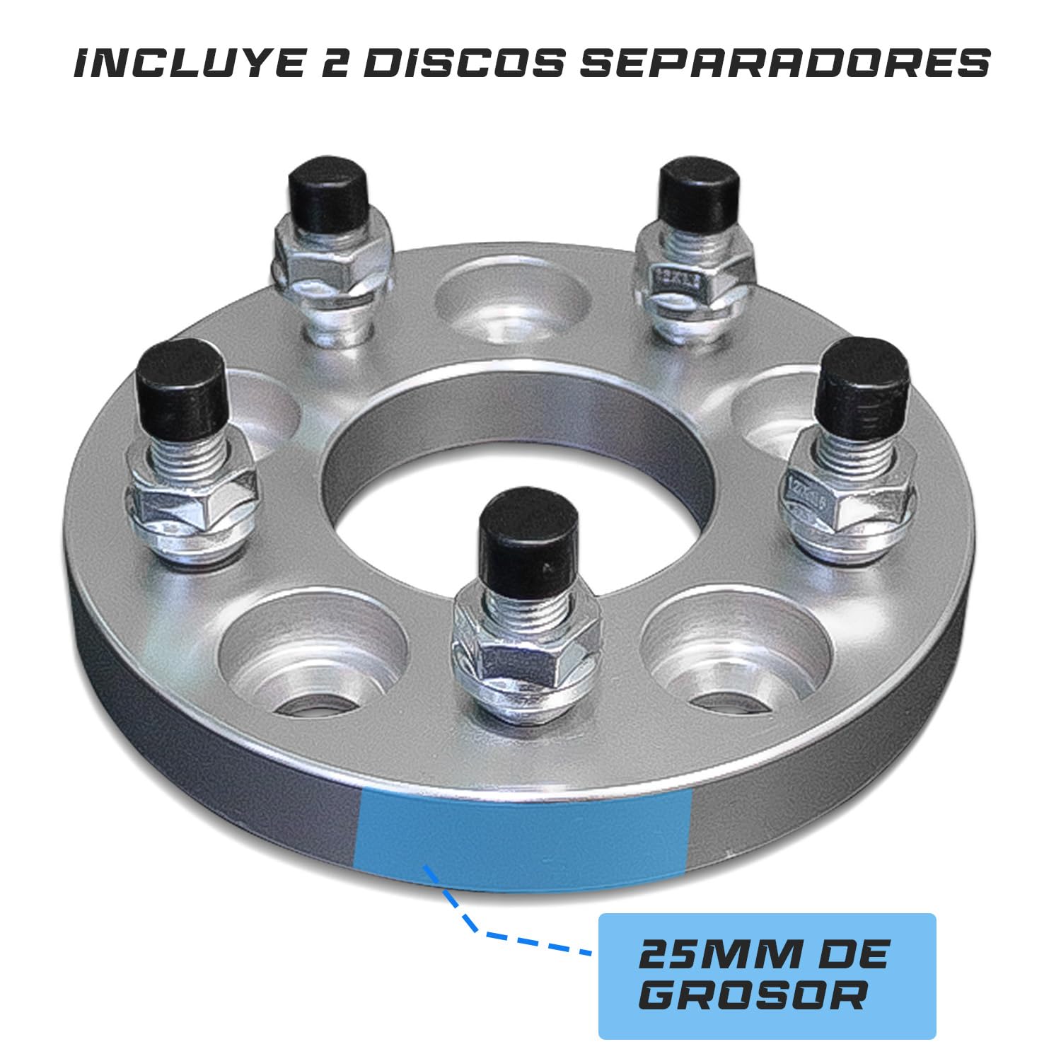 M MODAUTO Separador Ruedas del Vehículo, Espaciador de Ruedas, con Pernos Específicos, 5x130-25mm - 71,6 - Con Doble Tornilleria - Con Centrador. Modelo F369B