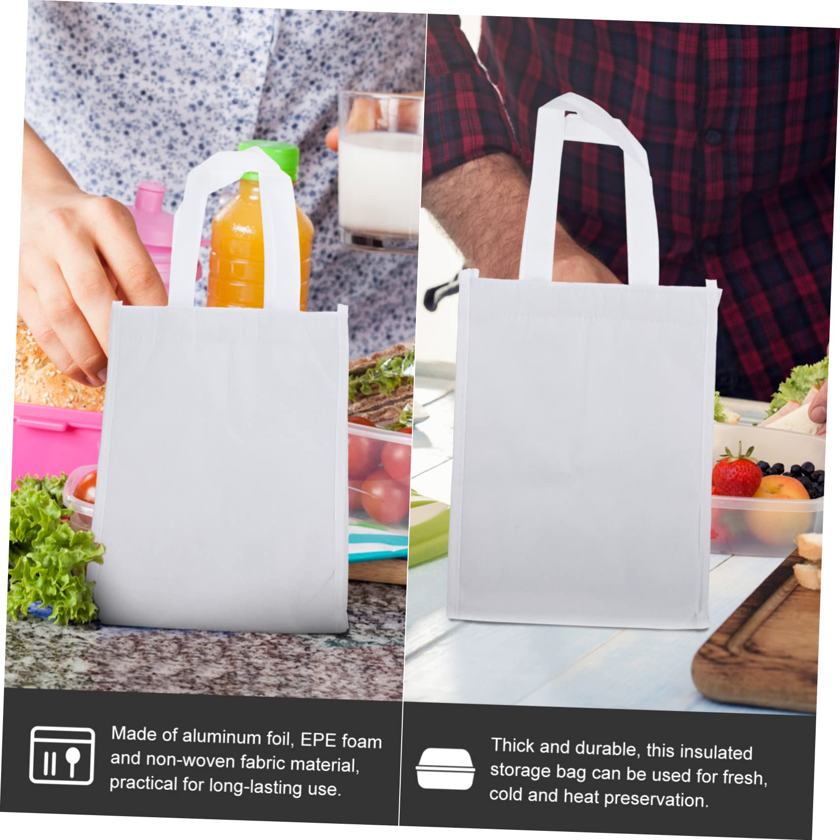 OFFSCH 5pcs Insulated Food Bag Insulated Snack Bag for Portable Insulated Bags Thermal Food Carrier Cake Carrier