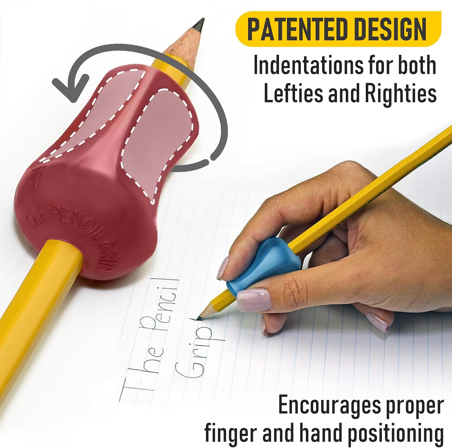 The Pencil Grip Metallic Grippers 6-Pack, Pencil Grips for Kids Handwriting, Ergonomic Pen Holder for Righties & Lefties, Writing Practice for Kids, Toddlers, Adults, Writing Tool with Finger Cushion image 4