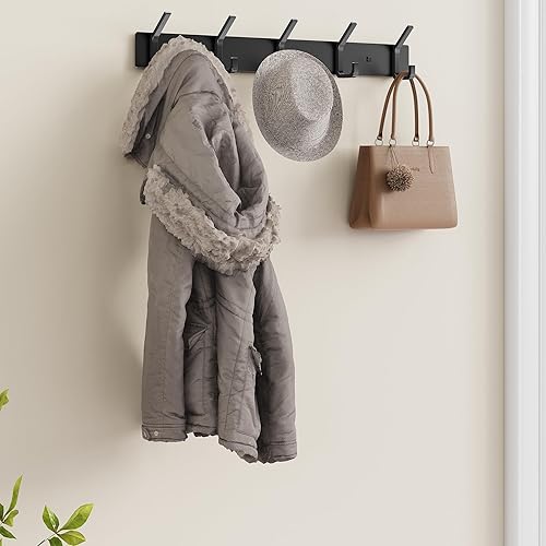 Miniatura 2 de Evory Paquete de 2 ganchos de montaje en pared, metal resistente de 16.6 pulgadas, gancho de pared para bolso, ropa, chaqueta, mochila, entrada,