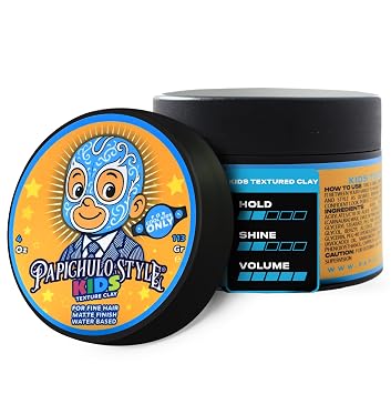 Kids Texture Clay Light Hold, Matte Finish, Adds Volume Kid-Friendly Scent, Water-Based, Flake-Free, Easy Washout, Paraben-Free Made in USA