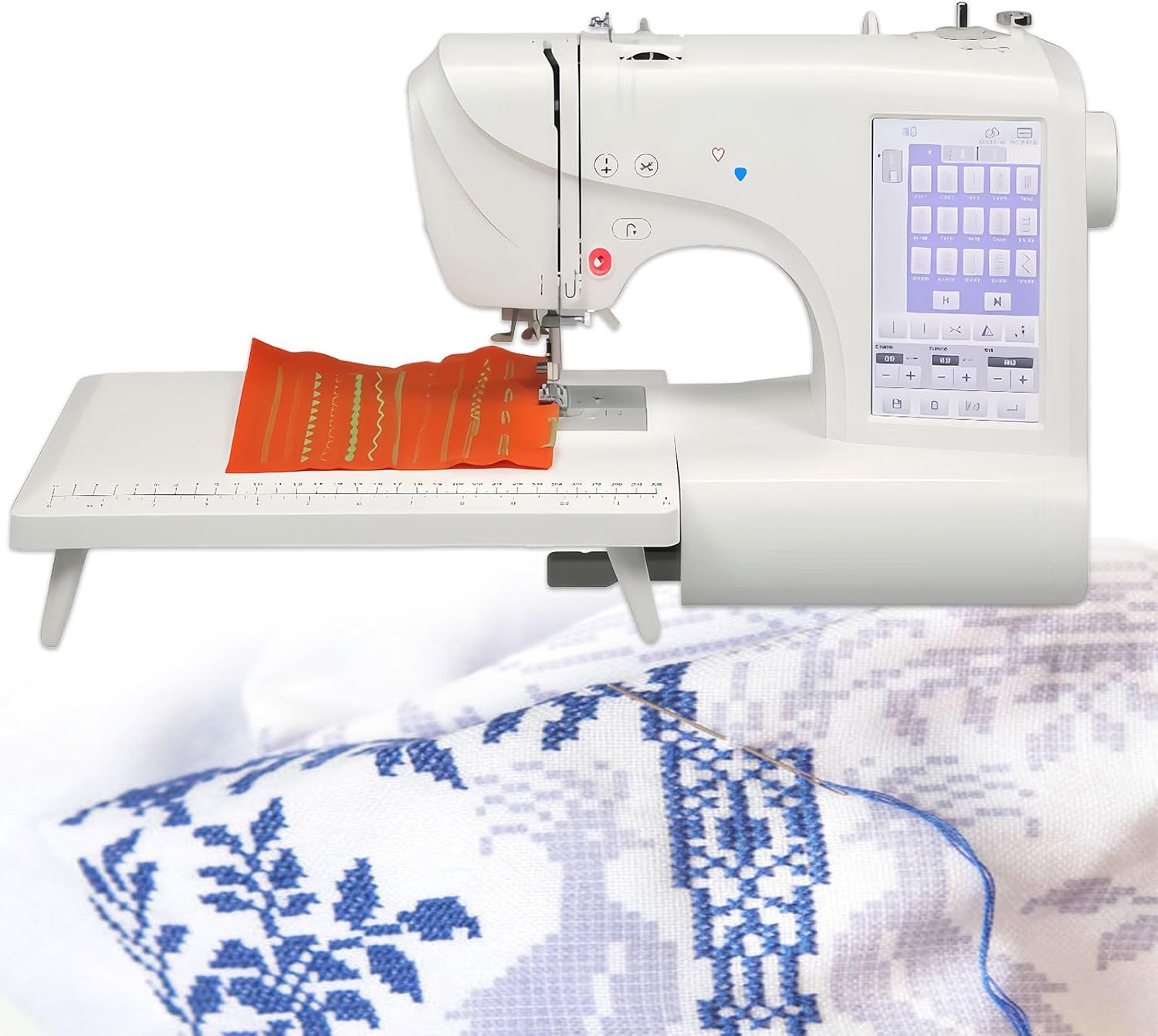 Automatic Embroidery Sewing Machine, Small Embroidery Or Sewing Machine, 7" Touchscreen, 158 Built-In Designs, Quiet Operation, For Moms & Beginners, Home Use For Repairs & Crafts