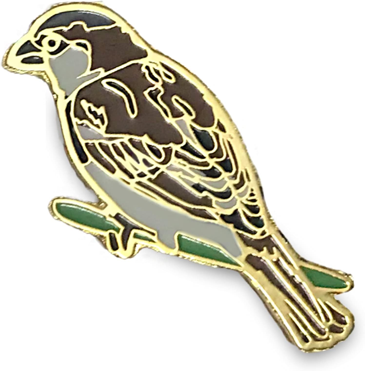 WWF India | Bird Lapel Pin - House Sparrow Female | Metal Enamelled | Unisex Accessory