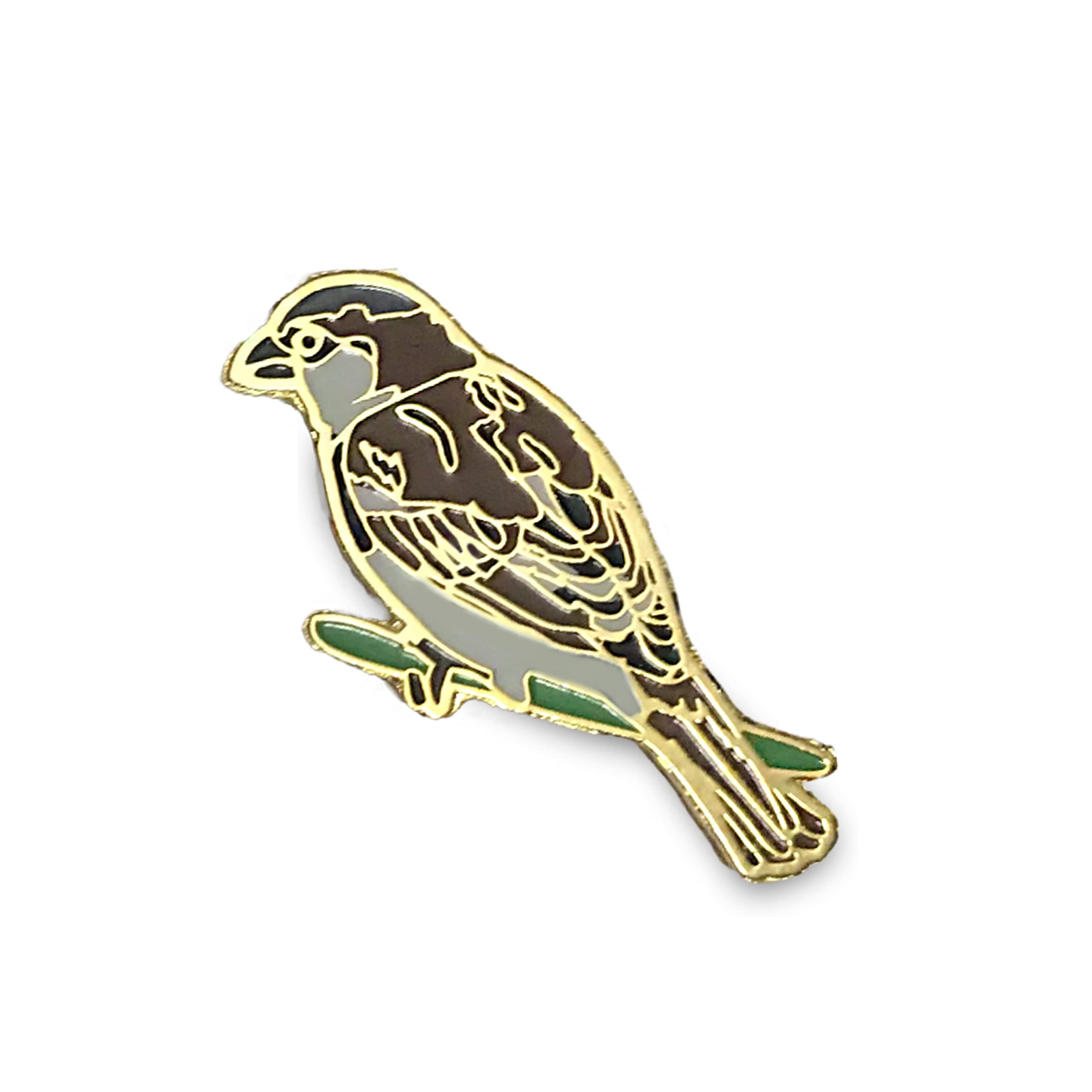 WWF India | Bird Lapel Pin - House Sparrow Female | Metal Enamelled | Unisex Accessory