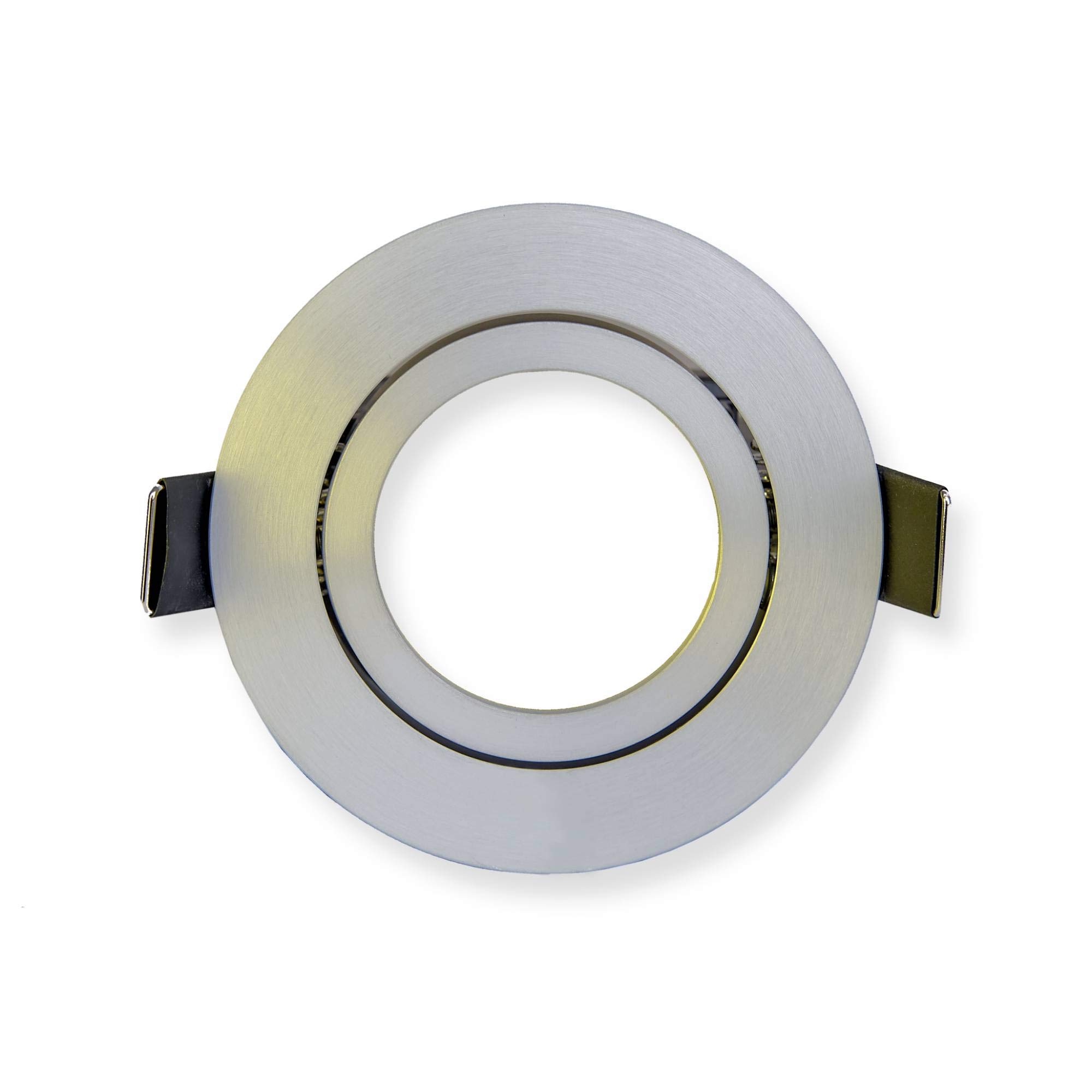 10x Foco empotrable LED redondo - plata orientable aluminio 9 vatios blanco cálido 230V - Foco empotrable GU10 Ø 70mm taladro - montaje - techos de focos - focos empotrables focos