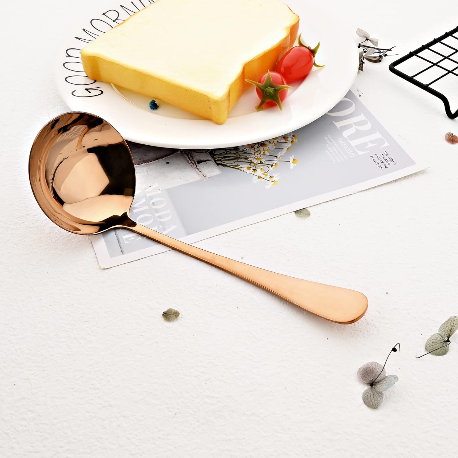 20pcs Hostess Basics Serving Utensils, Buffet Serving set, Stainless Steel Fork Tablespoons For Home Chef Commercial Use Buffet Breakfast Dinner Set - Mirror Rose Gold