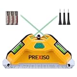 Square Laser-65Ft Green Beam Floor Tile Laser Level, Tile Laser Line Projection, Angle 90 degree Aluminum Base Magnetic Level Square Built-In 2 Bubble Vials-With 3 Mounting Pins 3AA Batteries