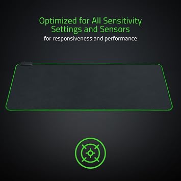 Razer Goliathus Extended Chroma Gaming Mousepad: Customizable Chroma RGB Lighting - Soft, Cloth Material - Balanced Control & Speed - Non-Slip Rubber Base - Classic Black