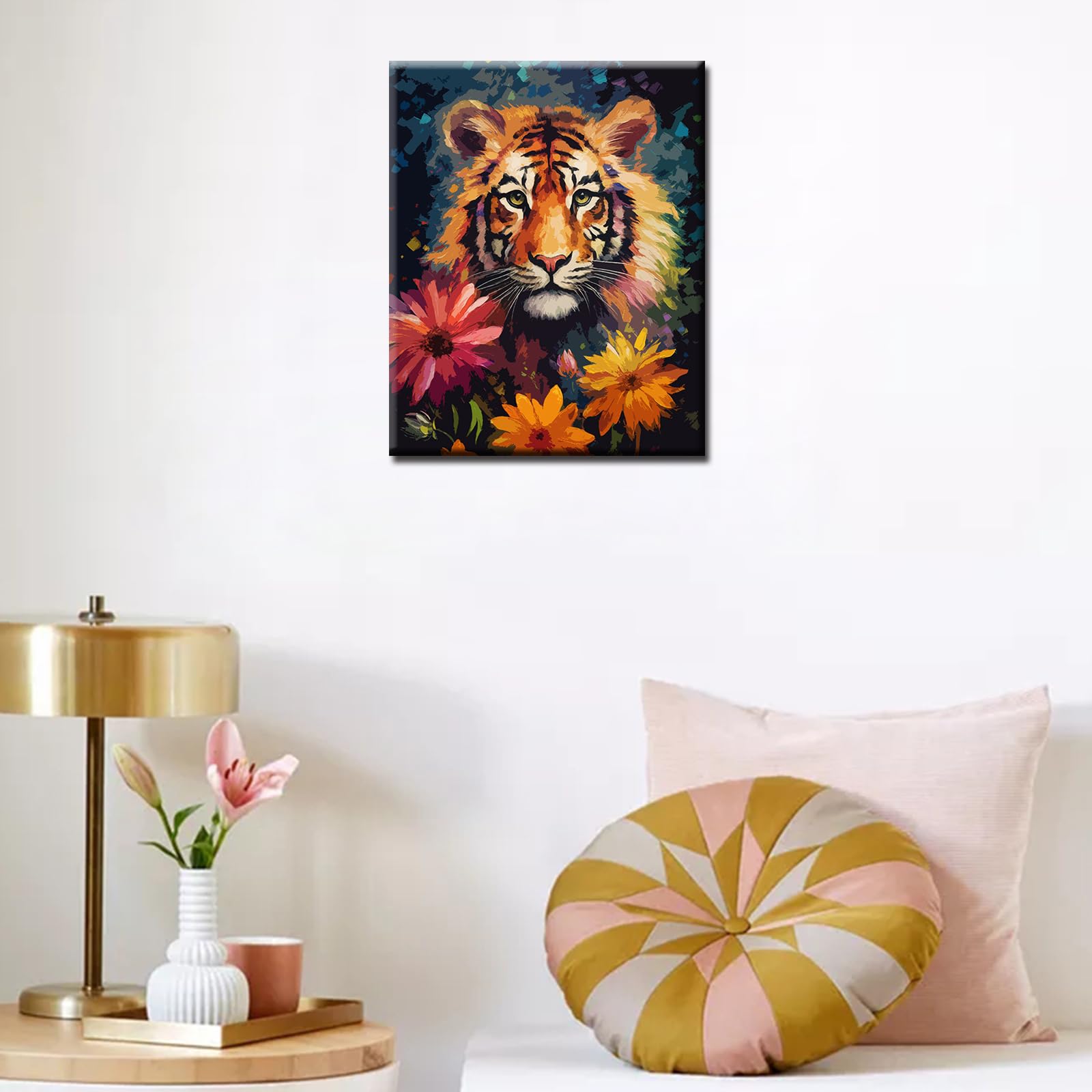 Walarky Malen Nach Zahlen Für Erwachsene – Portrait Eines Tigers, 40x50 Cm Leinwand, Inkl. Acrylfarben & Pinseln, Ohne Rahmen
