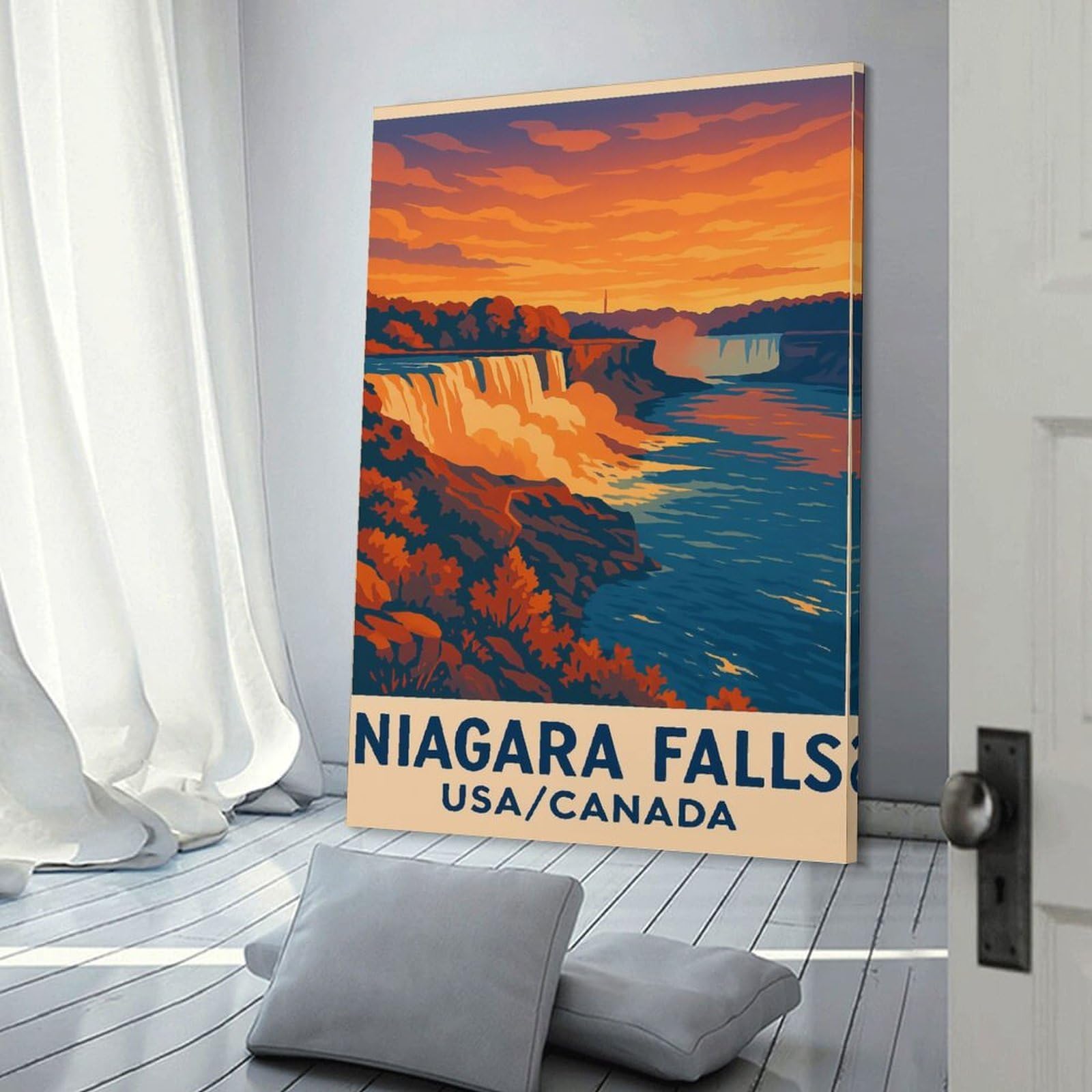Junmoney Niagara Falls Travel Wall Picture Print 24x36inch(60x90cm), for Lounge Decor, Offices Or Entryway Styling, Versatile Wall Decor for Many Rooms