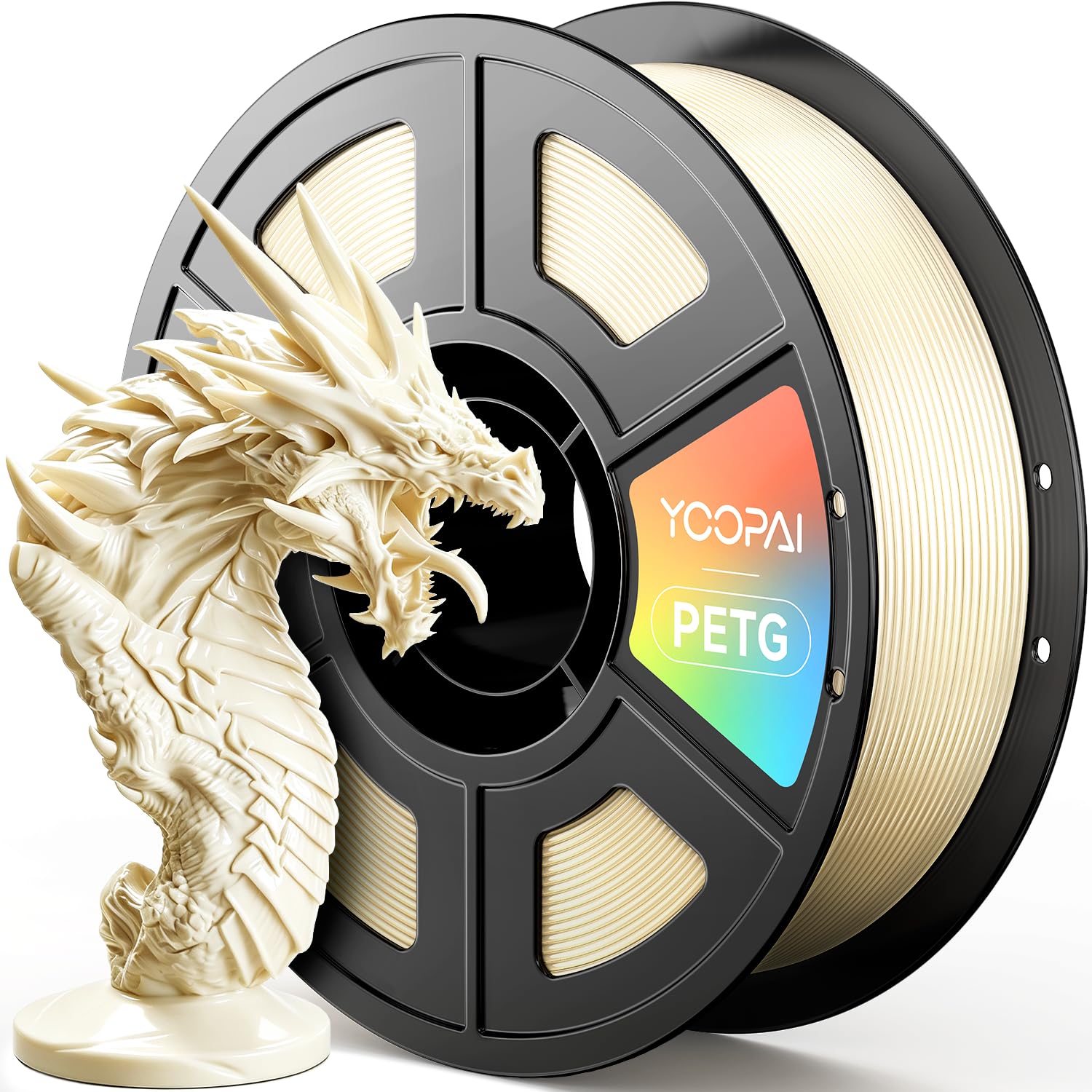 PETG Filament, 3D Printer Filament for Bambu Lab 1.75mm 1KG (2.2lbs), Beige