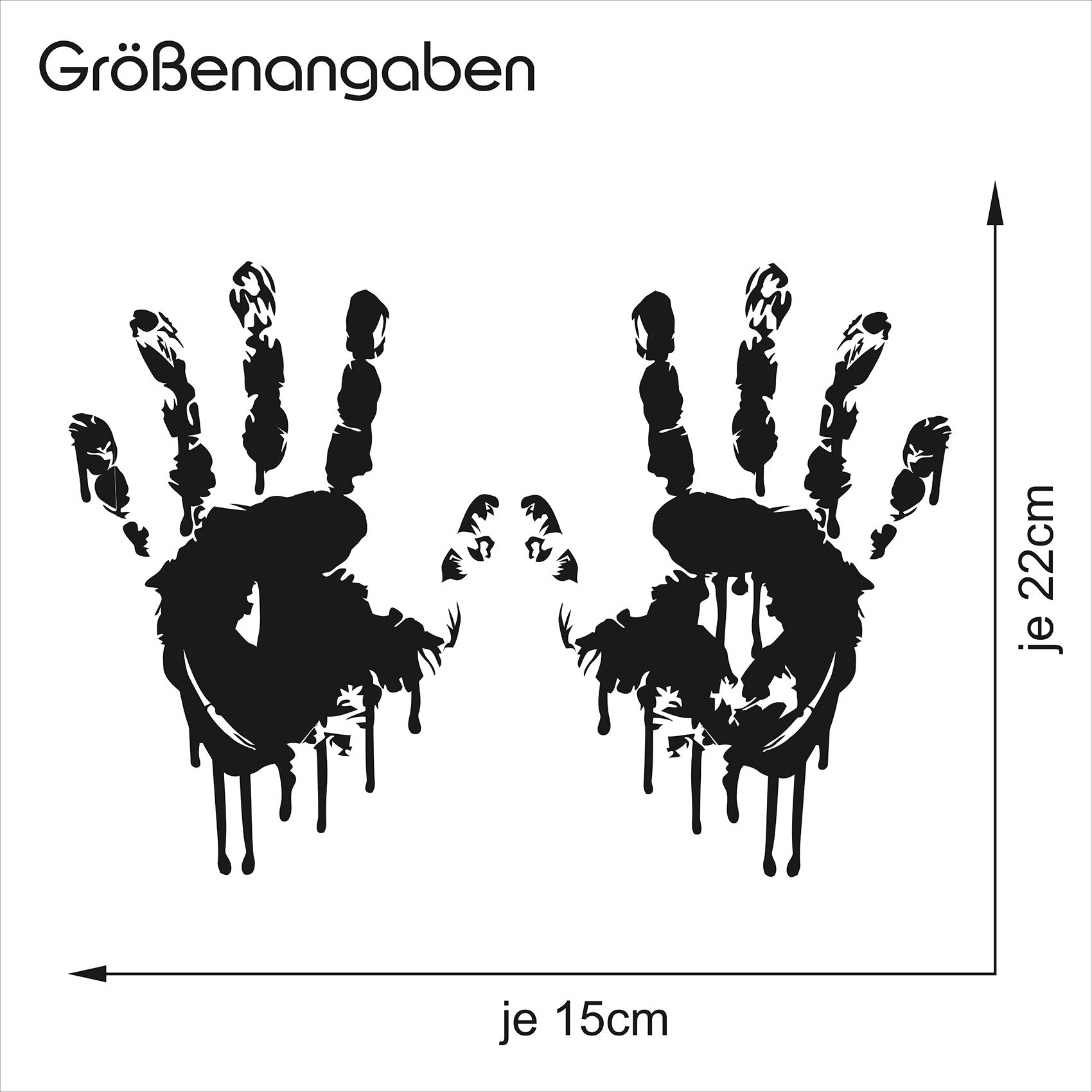 Halloween Sticker Decoration Sticker Bloody Hands Feet Blood Track Horror Scary Film for Car Window Conservatory Party Accessories (K029 Hands) - Image 3