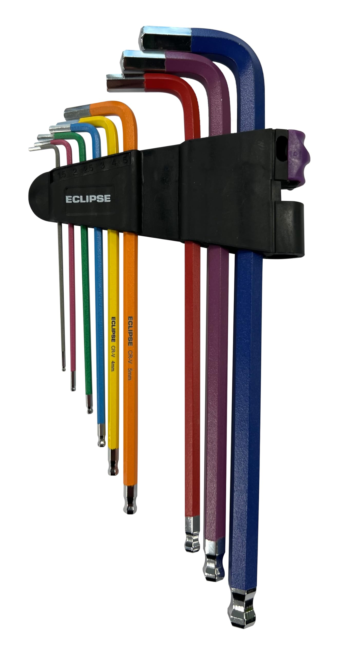 Eclipse Professional Tools EHK9PS-L Juego de 9 llaves hexagonales extra largas de colores codificados
