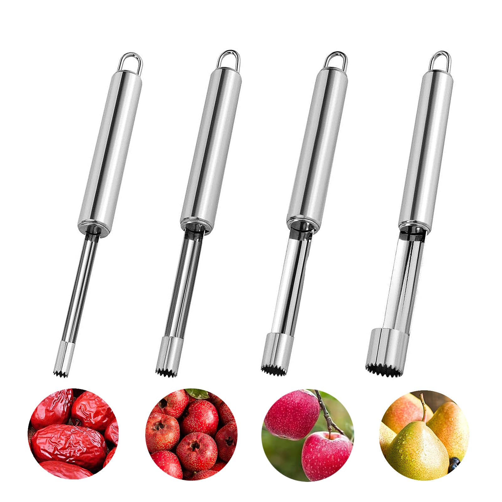 4 PCS Apfelentkerner Apfelausstecher, Apfelstecher, Kerngehäuse Ausstecher Apfel, Apfel Entkerner, für äpfel Und Birnen,Peeling Weißdorn Rotes Datum Kirsche Küche, Haushalt & Wohnen