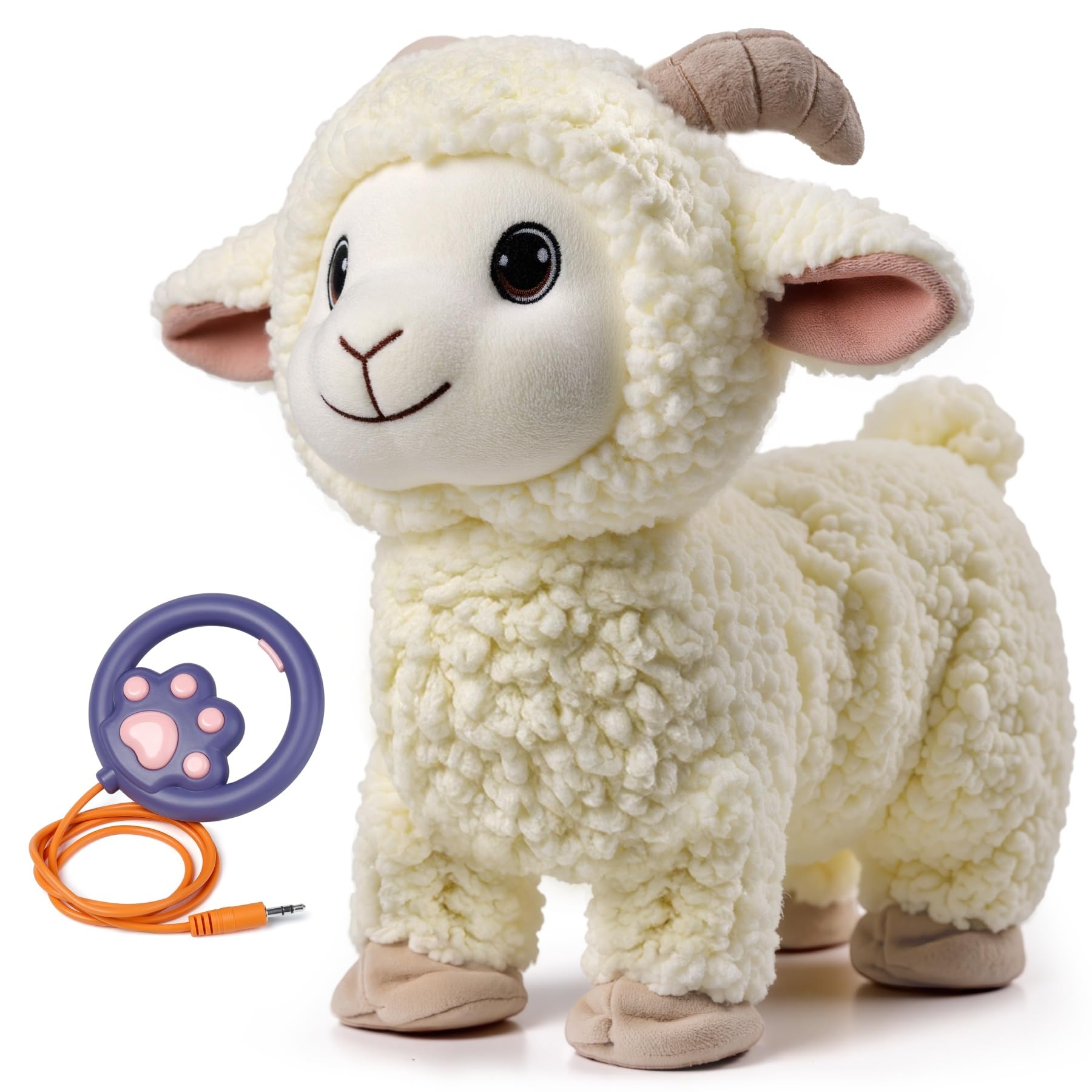 Electronic Interactive Singing Walking Lamb Plush Toy, Sheep Stuffed Animal with Leash, Soft Sheep Baby Toys Pet Buddy for Babies and Toddlers