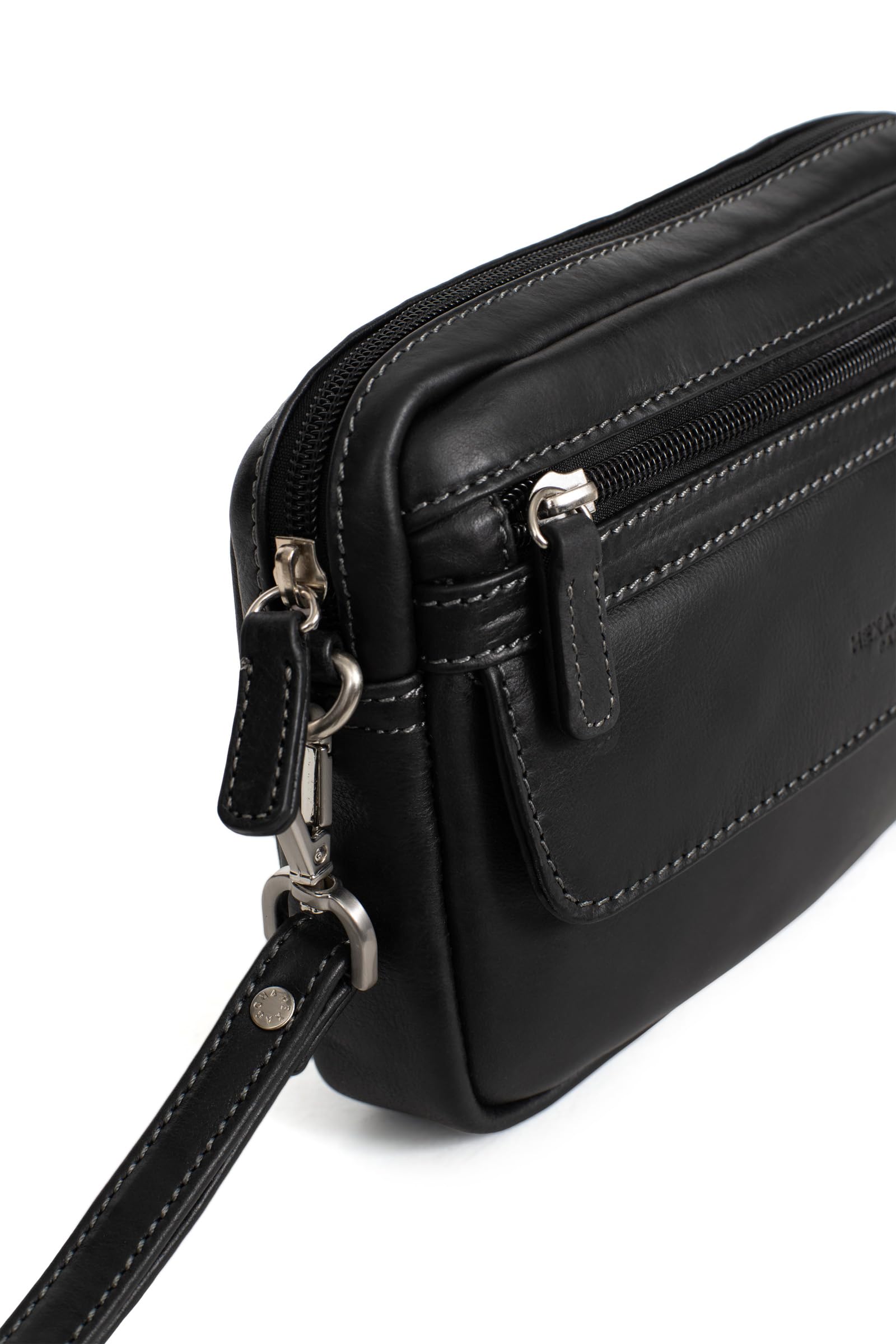 Hexagona Pochette en Cuir ref 47969 Noir 23 * 15 * 4 c