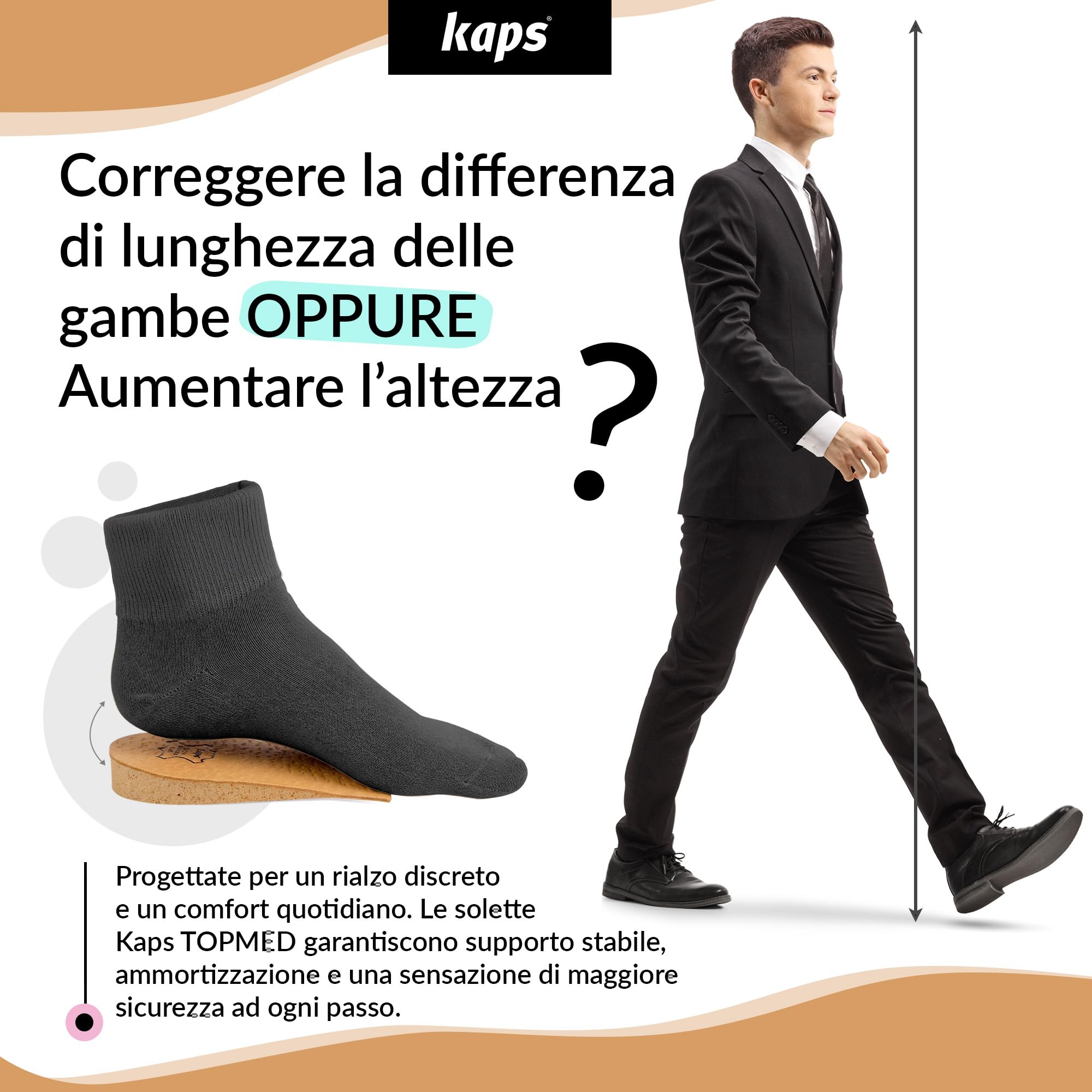 Elevatore per Tallone, Rialzo per Tallone, Zeppa Ortotica, Pad per Scarpe, Molte Larghezze e Spessori, Copertura in Pelle, Topmed, Fornito a NHS, 2 Pezzi Sinistra e Destra