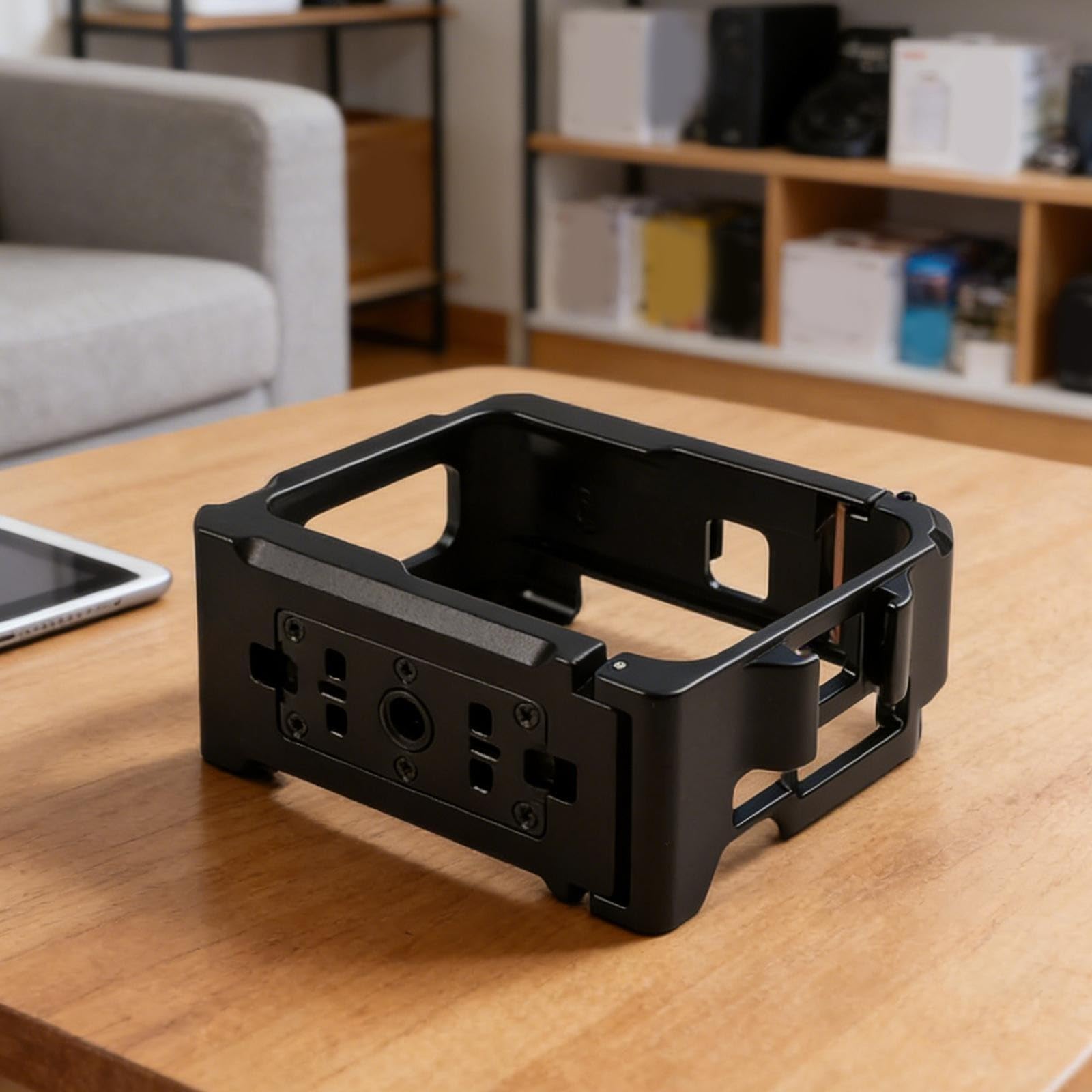 Aluminiowa klatka do Insta360 GO Ultra, obudowa ochronna ze stopu aluminium z przyciskiem szybkiego zamykania, wytrzymałe akcesoria do kamery sportowej, czarna