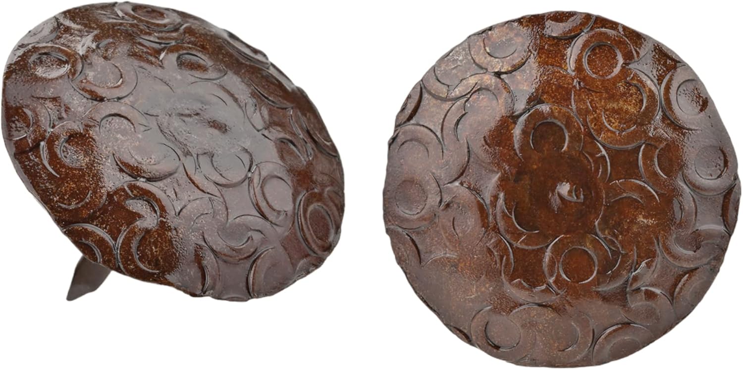 50 Pack 1.25 Inch Clavos Decorative Nails Sealed Rusted Shutter Fasteners Ornamental Nails Tacks Decorative Nail Heads Exterior Window Shutters Faux Wood Beams Piazza by Borderland Rustic Hardware