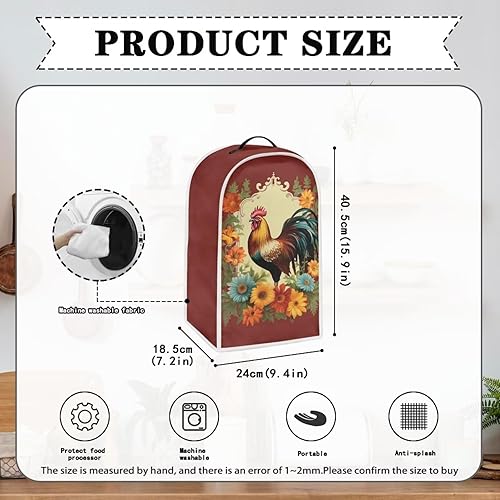 Miniatura 6 de DISNIMO Cubiertas para licuadora de girasol, cubierta de polvo para licuadora de gallo, soporte para batidora o cafetera, cubierta de