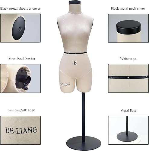 Miniatura 6 de Forma de Vestido a Media Escala (No Tamaño Completo para Adultos) 12 Maniquí de Costura en Miniatura de Medio Tamaño No Completamente Pinchable
