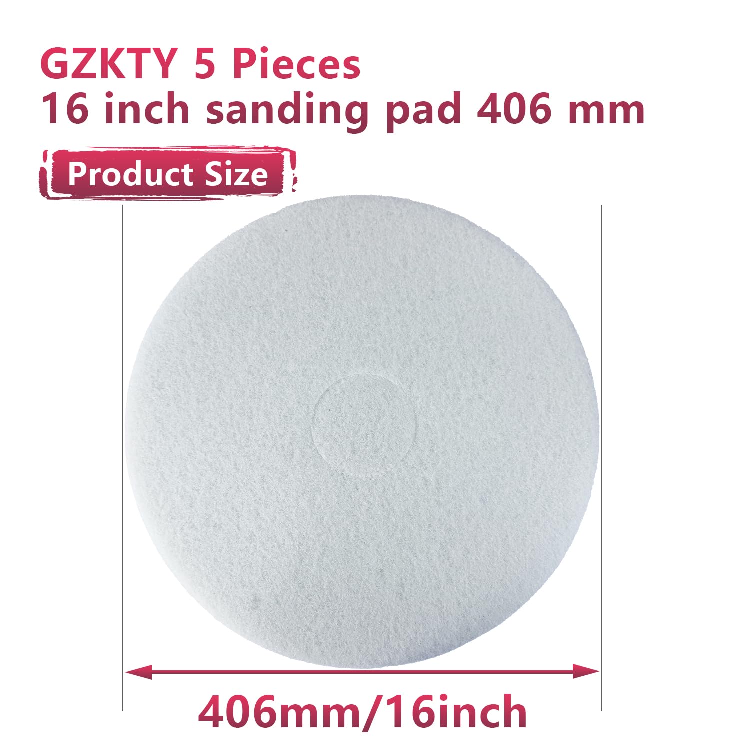 5 pezzi Super Pad, 406 pollici (406 mm) Floor Pads, 25 mm di spessore, bianco morbido – per aspiratore ad agrofix, macchina per la pulizia dei pavimenti