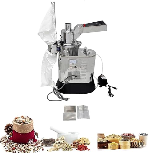 INTBUYING 110 V refrigerado por agua Molino de grano Molino de acero inoxidable automático continuo Martillo alimentación seca hierba Grinder