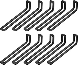 10 Pcs Adjustable Angle Bracket, Fixing Bracket, Black Bracket Brackets, Adjustable Slit L-Shaped Brackets, 90 Degree Angle Connector Metal for Shelf Bracket, Wood Cabinets, 120 x 16 x 32 mm