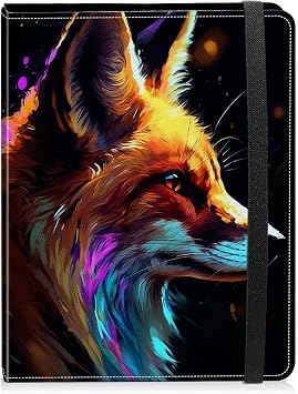 Photo Album 4x6 Photos - 60 Photos Capacity PU Leather Cover Photo Album with Strong Elastic Band, Portable Picture Album for Family Wedding Wedding Anniversary, Art Fox
